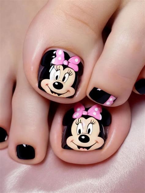 minnie mouse toe nails|215+ Minnie Mouse Toe Nail Designs and Ideas